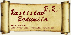 Rastislav Radumilo vizit kartica